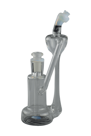 This is the Hypno Ghost Recycler by Technicolor Tony available at Ritual Colorado. A sleek vortex recycler featuring a 14mm female connection and sleek black and white accents. 