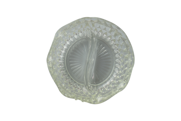This is an Indiana Glass Vintage Diamond Point Glass Dish from Heady Vintage available at Ritual Colorado. The beautiful clear glass features eight indents around the body for convenient storage of your joints, dry herb vaporizers and dab gear. 