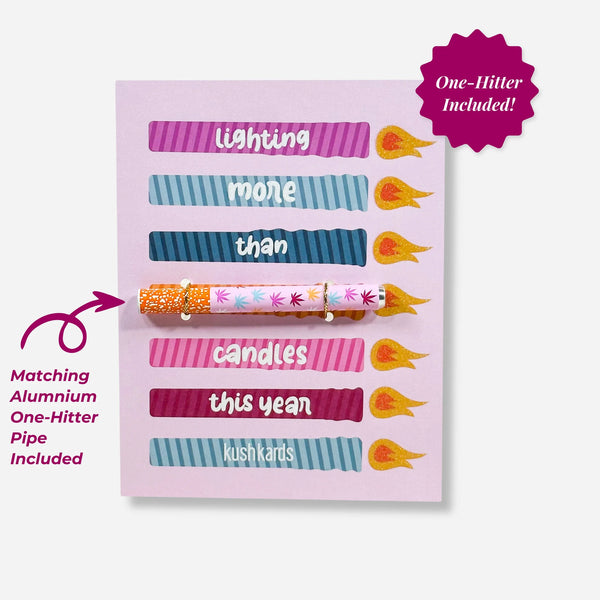 This is the Candles Birthday KushKard available at Ritual Colorado. Featuring a fun birthday message and included one-hitter making a perfect stoner gift. 