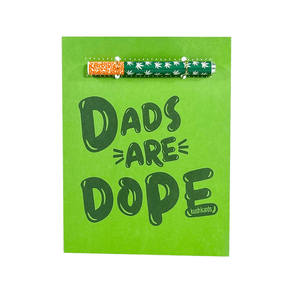 This is the "Dads Are Dope" Greeting Card by KushKards with matching metal One Hitter available at Ritual Colorado. A perfect father's day gift for the stoner in your life.