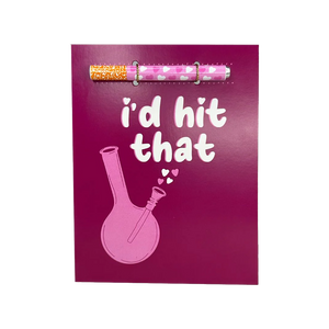 This is the I'd Hit That cannabis greeting card from KushKards available at Ritual Colorado. A fun greeting card with an included one-hitter perfect for the stoner in your life. 