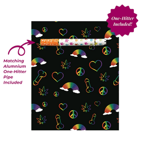 This is the "Smoke The Rainbow" Greeting Card by KushKards with matching metal One Hitter available at Ritual Colorado. A fun cannabis friendly greeting card.