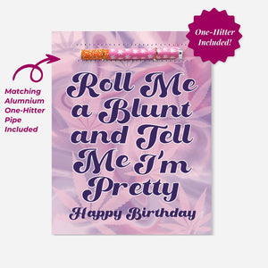 This is the Roll Me A Blunt Birthday KushKard available at Ritual Colorado. Featuring a fun birthday message and included one-hitter making a perfect stoner gift. 