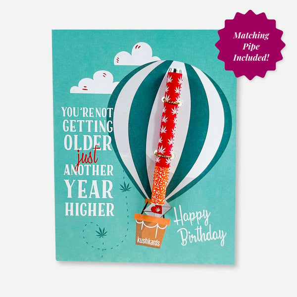 This is the Another Year Higher Birthday KushKard available at Ritual Colorado. Featuring a fun birthday message and included one-hitter making a perfect stoner gift. 