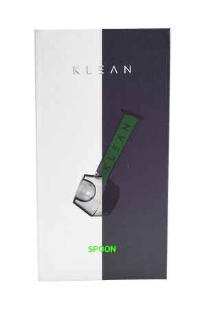This is the Spoon Pipe from Klean available at Ritual Colorado. It features a built-in glass bowl with a carb hole on the left side. The glow-in-the-dark logo makes this a fun piece ready for any session.