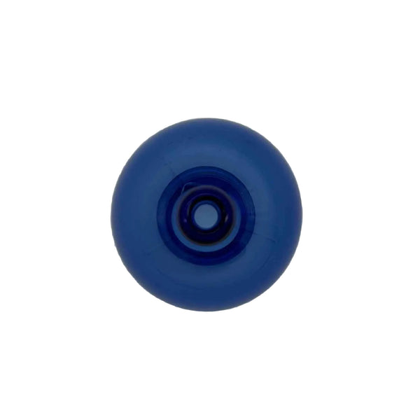 This is the Blue Classic Bubble Cap - Large (26mm) by Ritual Essentials available at Ritual Colorado. Handmade in Denver, Colorado, these sleek carb caps offer directional airflow and a clean seal on bangers up to 30mm in diameter.