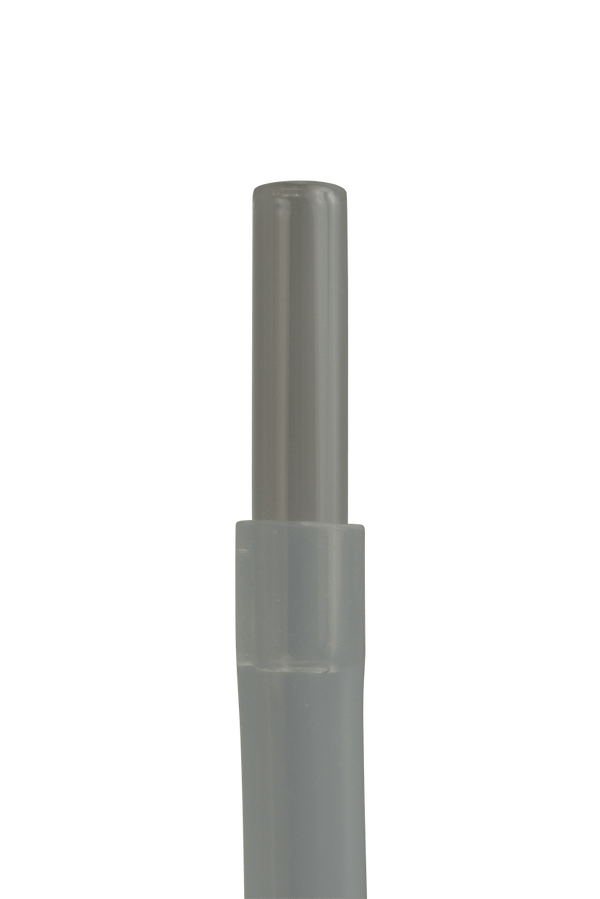 This is the High Airflow Straight Glass Whip Mouthpiece by Ritual Essentials available at Ritual Colorado. A sleek clear mouthpiece that securely fits inside a 3/8" inner diameter whip hose.