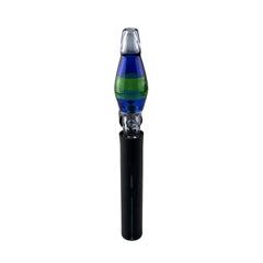 This is the Lava Lamp Pivot Top by Biting Glass available at Ritual Colorado. Featuring a tall body for maximum vapor cooling as well as a directional air hole and dimple to stop you from pulling up a terp pearl.