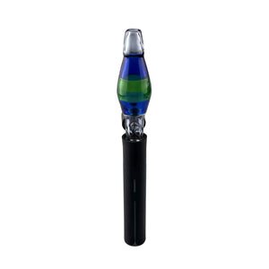This is the Lava Lamp Pivot Top by Biting Glass available at Ritual Colorado. Featuring a tall body for maximum vapor cooling as well as a directional air hole and dimple to stop you from pulling up a terp pearl.