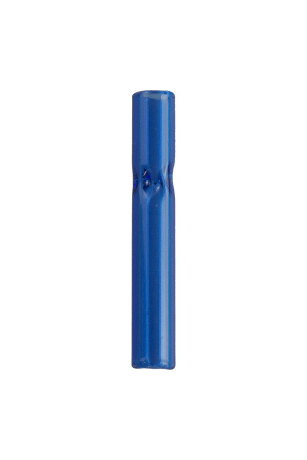This is the Light Blue 3-Dimple Glass Chillum by Ritual Essentials available at Ritual Colorado. Available in 3" or 4" lengths and featuring a 12mm diameter this is the perfect one hitter for your adventures.