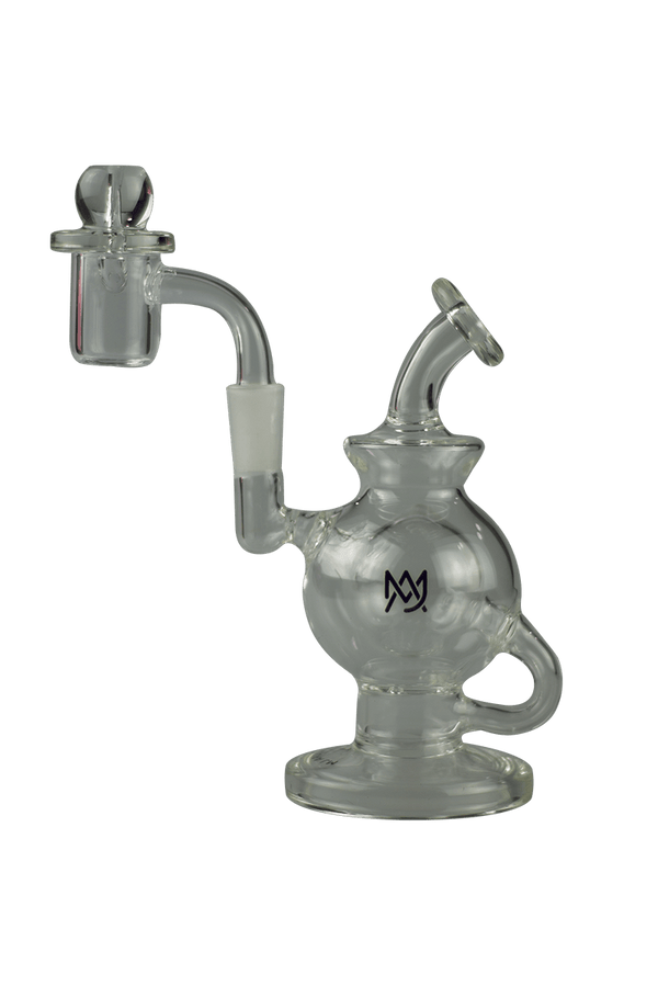 This is the Atlas Mini Rig from MJ Arsenal available at Ritual Colorado. Featuring a 10mm female connection and included quartz banger and carb cap this is the perfect portable dab setup that also rips with a Dynavap. 