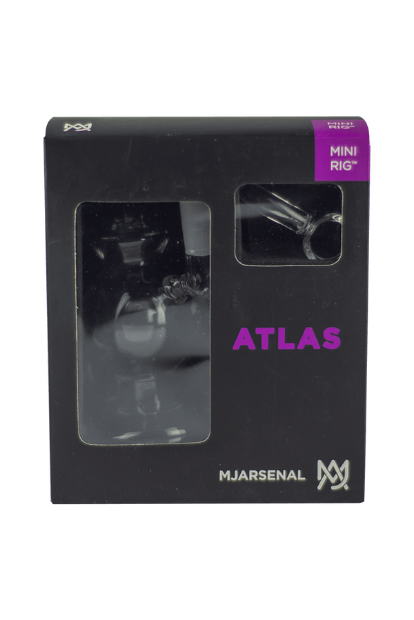 This is the Atlas Mini Rig from MJ Arsenal available at Ritual Colorado. Featuring a 10mm female connection and included quartz banger and carb cap this is the perfect portable dab setup that also rips with a Dynavap. 