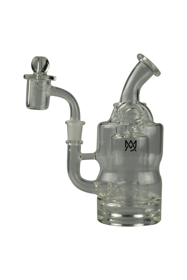 This is the Turbine Mini Rig from MJ Arsenal available at Ritual Colorado. Featuring a 10mm female connection and included quartz banger and carb cap this is the perfect portable dab setup that also rips with a Dynavap. 