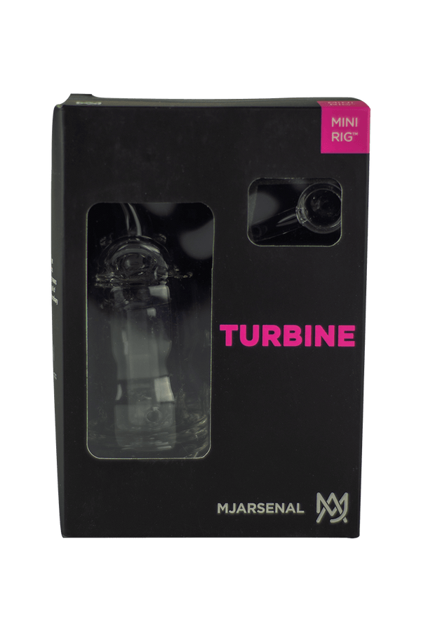 This is the Turbine Mini Rig from MJ Arsenal available at Ritual Colorado. Featuring a 10mm female connection and included quartz banger and carb cap this is the perfect portable dab setup that also rips with a Dynavap. 