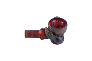This is the moon opal cob pipe by Technicolor Tonys available at Ritual Colorado. This beautiful small glass hand pipe features a crescent moon opal encased on the side of the pipe.