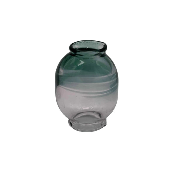 This is the Transparent Pink / Forest Color Swirl Glass Macrame Bead by Biting Glass available at Ritual Colorado. Handmade in Denver, CO and featuring vibrant combinations of glass colors these beads are the perfect accent to your project.