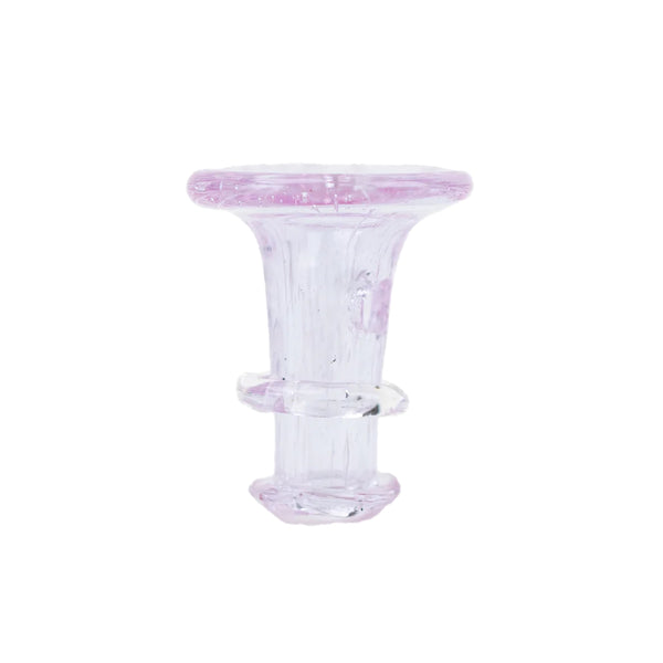 This is the Pink Slyme New Peak & Proxy Glass Joystick Cap by Empire Glassworks available at Ritual Colorado. These colorful glass joystick upgrades offer complete control over airflow. 