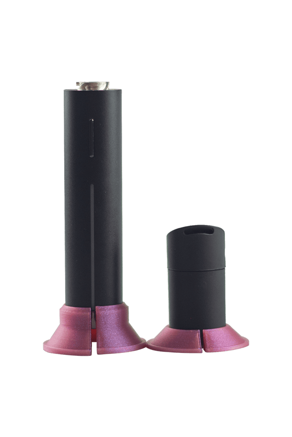 This is the Pink 3D Printed Puffco Pivot Stand Set by Orbital Glass available at Ritual Colorado. A discrete set of two stands that hold your Pivot securely while you reload and clean.