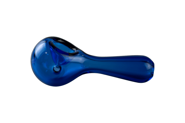 This is the Pioneer Spoon Pipe from MJ Arsenal available at Ritual Colorado. It features a built-in glass bowl with a carb hole on the left side. The fun colors and ergonic design make this a perfect starter spoon pipe.