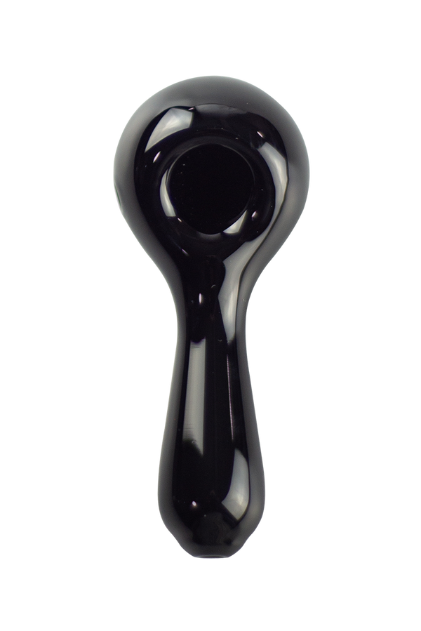 This is the Pioneer Spoon Pipe from MJ Arsenal available at Ritual Colorado. It features a built-in glass bowl with a carb hole on the left side. The fun colors and ergonic design make this a perfect starter spoon pipe.