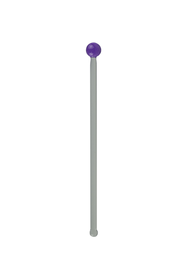 This is the Purple Lollipop handmade Glass Cocktail Swizzle Stick by Biting Glass available at Ritual Colorado. Featuring vibrant glass marble toppers and rounded bottom to easily stir up your favorite drink.