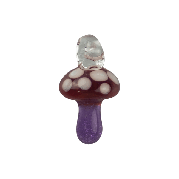 These are Mini Mushroom Pendants by Biting Glass available at Ritual Colorado. Featuring a built-in glass loop as well as vibrant colored mushrooms these are fun little jewelry and decor pieces.