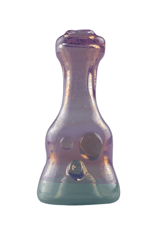 This is the Purple Lollipop Chillum from Technicolor Tonys available at Ritual Colorado. A convenient heady hand pipe that features purple lollipop glass accented by a nimbus glass bowl.