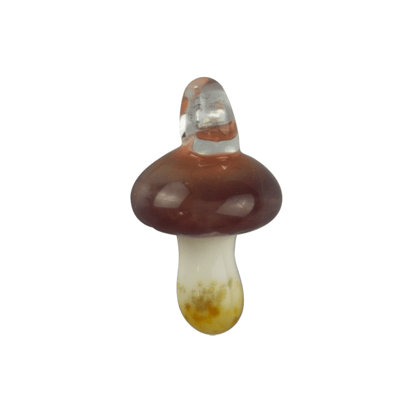 These are Mini Mushroom Pendants by Biting Glass available at Ritual Colorado. Featuring a built-in glass loop as well as vibrant colored mushrooms these are fun little jewelry and decor pieces.