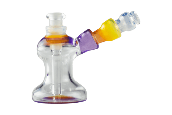 This is the Purple Sunset mini bubbler from Technicolor Tonys available at Ritual Colorado. A beautiful hand blown piece of glass made in Denver, Colorado that features beautiful heady color accents.