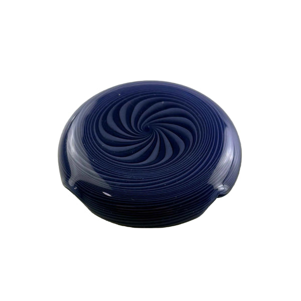 This is the Purple Spiral Disc Pendant by Technicolor Tony available at Ritual Colorado. A vibrant glass jewelry piece featuring intricate patterns and vibrant glass colors.