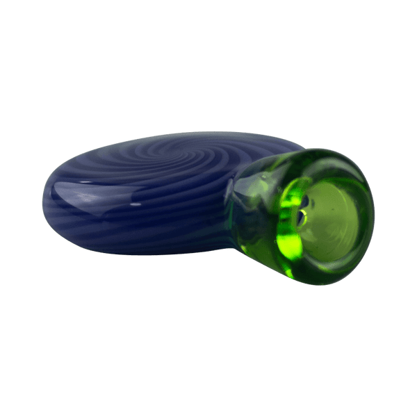 This is the Purple Swirl Disc Chillum by Technicolor Tony available at Ritual Colorado. A stylish one hitter that easily fits in your hand and features stunning colors and a hypnotizing pattern.