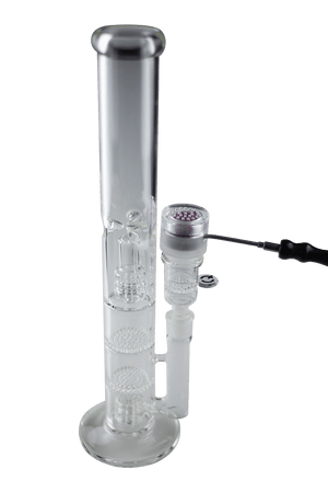 This is the Qaroma XL + The Judge Ball Vape Bundle available at Ritual Colorado. Pairing a top quality all quartz ball vape with the powerful The Judge water piece this setup delivers huge rips and outstanding flavor.