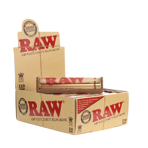 This is the RAW 110mm Hemp Plastic Rolling Machine available at Ritual Colorado. Just drop in you herbs and a paper, give the wheels a spin and you've got a perfectly rolled joint every time.