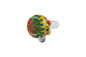 This is the Rasta Wig Wag Bowl by Vulcan Glass Art Studio available at Ritual Colorado. Featuring in-house pulled line tubing this is a vibrant heady bowl made locally in Colorado.