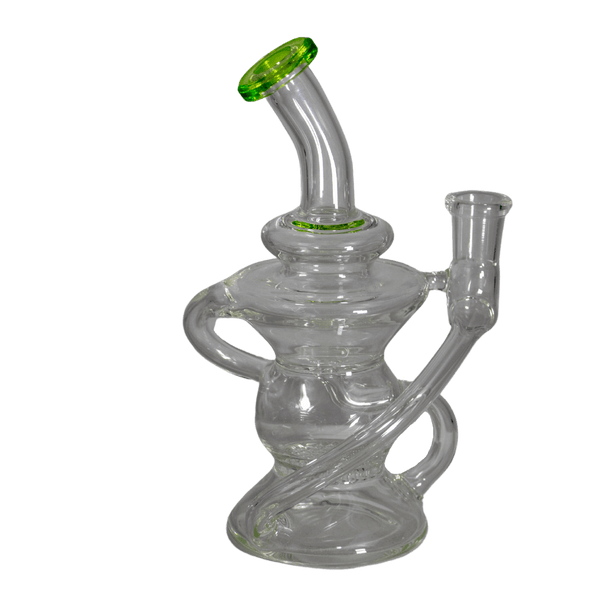 This is the 25mm Round Bottom Kit + Recy-clops Bundle Deal available at Ritual Colorado. It features a 14mm dab banger kit which includes terp pearls, a turbine carb cap and a dab tool. The Recy-clops is a popular glass dab rig that features a recycler return channel and lime green mouthpiece. Check out all the bundle discounts available at Ritual Colorado.