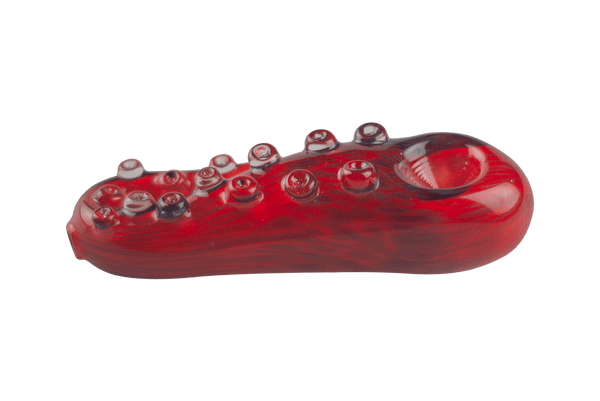 This is the Red Tentacle Spoon Pipe from Burtoni Glass available at Ritual Colorado. Featuring a built-in bowl and carb this is an awesome hand-blown heady grab at a great price!