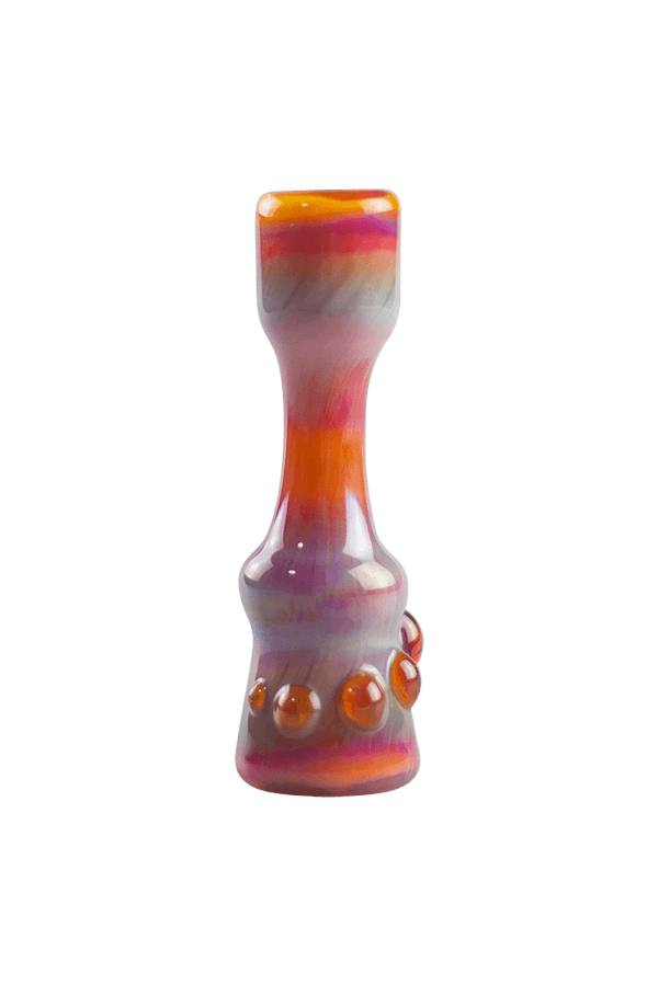This is the Serendipity Glass Chillum by Technicolor Tony available at Ritual Colorado. A stylish one-hitter option with vibrant colors and subtle details. 