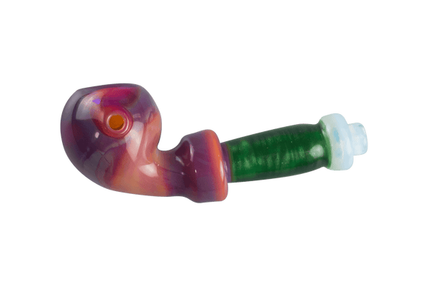 This is the Serendipity & Green Pipe by Technicolor Tony available at Ritual Colorado. A vibrant everyday hand pipe option swirling with bold colors.