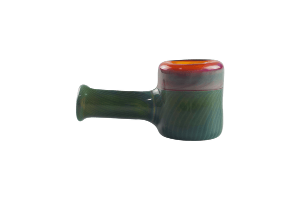 This is the Serendipity Mini Hammer Pipe by Technicolor Tony available at Ritual Colorado. A cute handblown glass hand pipe featuring bright colors and made right here in Denver, Colorado. 