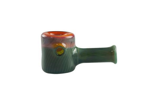 This is the Serendipity Mini Hammer Pipe by Technicolor Tony available at Ritual Colorado. A cute handblown glass hand pipe featuring bright colors and made right here in Denver, Colorado. 