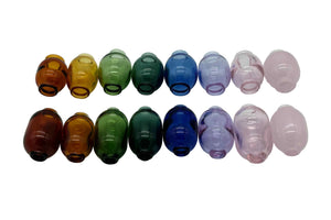 These are Handmade Glass Macrame Beads by Biting Glass available at Ritual Colorado. Available in a range of fun colors these hand crafted beads are the perfect compliment for your crafting project.