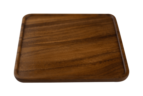 This is the Square Wooden Tray from Ritual Glass available at Ritual Colorado. A convenient rolling tray helpful for keeping your space clean and organized.