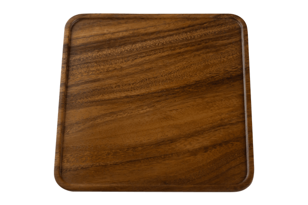 This is the Square Wooden Tray from Ritual Glass available at Ritual Colorado. A convenient rolling tray helpful for keeping your space clean and organized.