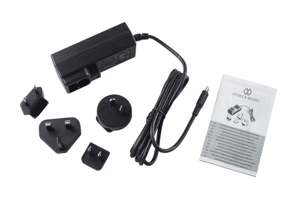 This is the USB-C Supercharger from Storz & Bickel available at Ritual Colorado. This quick charger is compatible with the Venty and Mighty+ and features 4 interchangeable plugs.