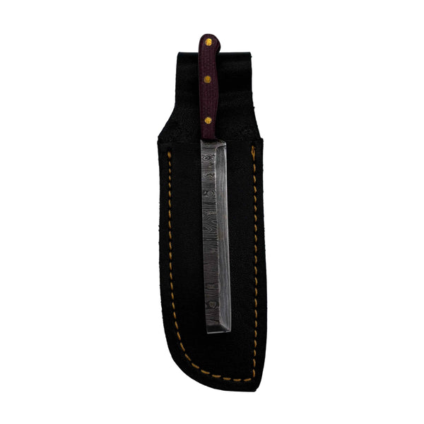 This is the Purpleheart Sushi Knife Dab Tools by Dabmascus available at Ritual Colorado. Handmade in California these gorgeous damascus steel dabbers are one of a kind and the perfect upgrade for your heady dab station.