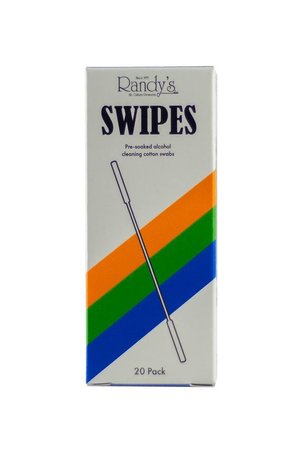 These are Randy's Swipes pre-soaked alcohol cleaning swabs available at Ritual Colorado. This convenient 20-pack makes cleaning on the go a breeze and is perfect for dab atomizers and dry herb vaporizers bowls. 