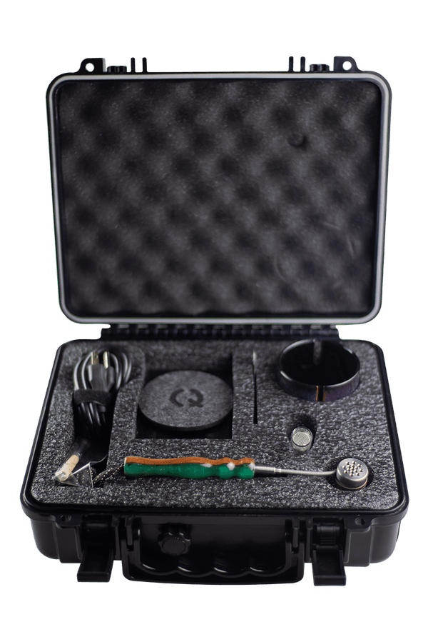 This is the Taroma 360 GO Kit from QaromaShop available at Ritual. A revolutionary ball vaporizer combining conduction and convection heating for an incredibly efficient extraction. Featuring a customized hard plastic protective case the GO Kit is ready for any adventure.