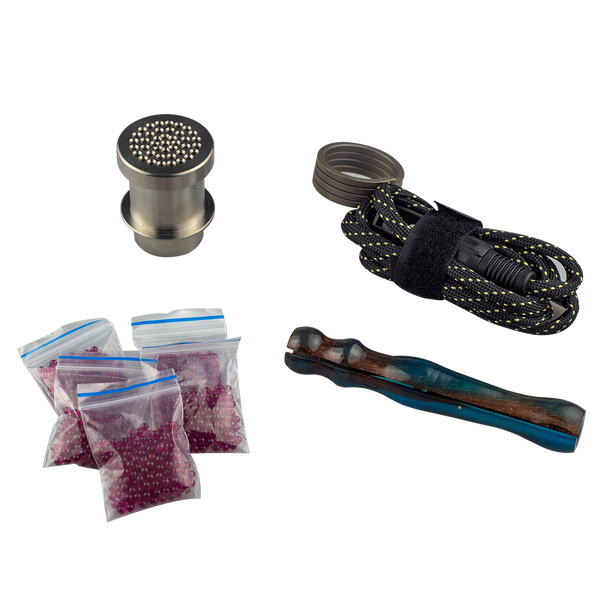 This is the Taroma Lite XL Upgrade Kit from QaromaShop available at Ritual Colorado. Each kit includes a Taroma Lite XL Titanium Housing, 5 packs of 3mm aroma ruby pearls, a 30mm heater coil, and a stabwood coil handle. Available at a discounted price this is a great way to upgrade to one of the most powerful dry herb vaporizers available at a great price!