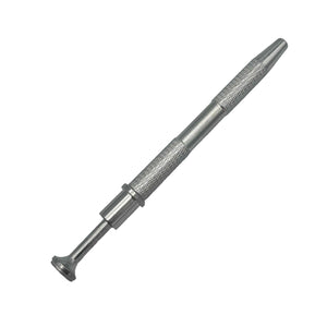 This is the Terp Pearl Claw by Ritual Co. available at Ritual Colorado. A sleek silver tool perfect for grabbing and moving terp balls. Simply press the end to extend four arms which securely grab your terp pearls.