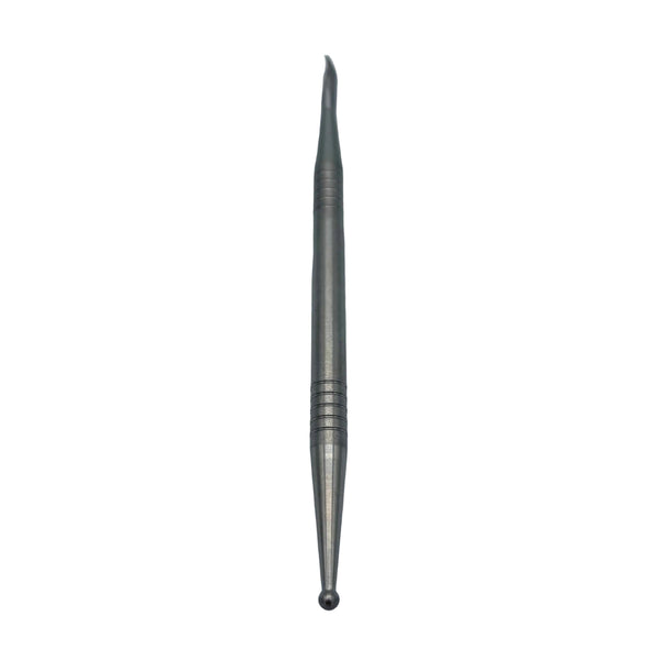This is the Titanium Ball & Scoop Dabber by Ritual Co. available at Ritual Colorado. A premium dab tool made from high quality Grade 2 Titanium for a sleek look and safe consumption experience.